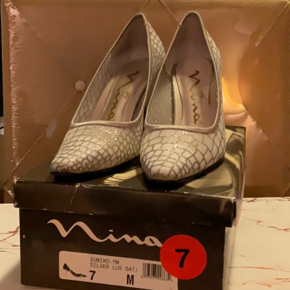 Nina Women's Silver Pumps